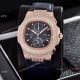 Japan Grade Patek Philippe Nautilus Diamonds Watches Rose Gold White Face (4)_th.jpg